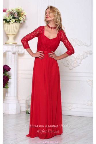 красивое красное платье для полных